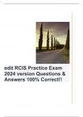 edit RCIS Practice Exam 2024 version Questions & Answers 100% Correct!!