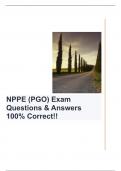 NPPE (PGO) Exam Questions & Answers 100% Correct!!