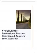 NPPE: Law for Professional Practice Questions & Answers 100% Accurate!!