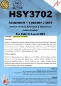 HSY3702 Assignment 1 (COMPLETE ANSWERS) Semester 2 2024 - DUE 14 August 2024