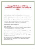  Biology 186 Midterm UVIC Test Questions and Answers Top Graded A 2024