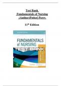 TEST BANK - Fundamentals of Nursing  11th Edition  ( Potter| Perry,2022) Latest Edition|| All Chapters 