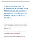 Ati nutrition chapters 1-8 retake proctored newest 2024- 2025 complete 150 questions and correct detailed answers (verified answers|| already graded a+