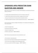 UPGRADED APEA PREDICTOR EXAM QUESTION AND ANSWER