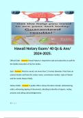 Hawaii Notary Exam/ 40 Qs & Ans/ 2024-2025.