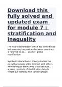 Download this fully solved and updated exam for module 7 : stratification and inequality