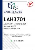 LAH3701 Assignment 1 (DETAILED ANSWERS) Semester 2 2024 - DISTINCTION GUARANTEED