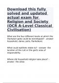 Download this fully solved and updated actual exam for Religion and Society (OCR A-Level Classical