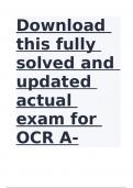 Download this fully solved and updated actual exam for Macroeconomics OCR A Level.