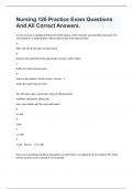 Nursing 120 Practice Exam Questions And All Correct Answers.