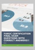 FANUC CERTIFICATION FINAL EXAM QUESTIONS WITH CORRECT ANSWERS!!