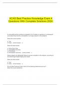     ACAS Best Practice Knowledge Exam 4 Questions With Complete Solutions 2024.  