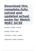 Download this complete,fully solved and updated actual exam for Welsh WJEC GCSE