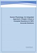 Human Physiology: An Integrated Approach | Chapter 4 Exam || Complete Questions & 100% Accurate Solutions