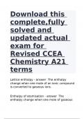 Download this complete,fully solved and updated actual exam for Revised CCEA Chemistry A21 terms