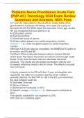 Pediatric Nurse Practitioner Acute Care (PNP-AC) Toxicology 2024 Exam Review Questions and Answers 100% Pass