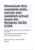 Download this complete,fully solved and updated actual exam for Religion GCSE CCEA