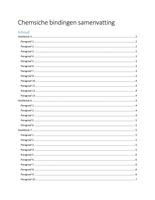 Chemische Bindingen Samenvatting