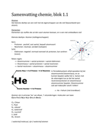 Samenvatting chemie blok 1.1