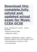 Download this complete,fully solved and updated actual exam for Music CCEA GCSE