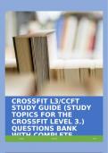 CROSSFIT L3/CCFT STUDY GUIDE (STUDY TOPICS FOR THE CROSSFIT LEVEL 3.) QUESTIONS BANK WITH COMPLETE SOLUTIONS!!