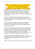 PNP-AC Pediatric Nurse Practitioner - Acute Care 2024 Exam Review Questions and Answers 100% Pass