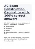 AC Exam - Construction Geomatics with 100- correct answers