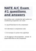 NATE A/C Exam #1 questions and answers