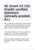 AC Exam #2 (Ch. 6)with verified solutions (already graded A+)