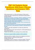 PNP 124 Pediatric Nurse Practitioner 2024 Exam 2 Review Questions and Answers 100% Pass