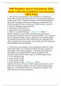 PNP Pediatric Nurse Practitioner 2024 Exam 3 Practice Test 1 Questions and Answers 100% Pass