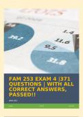 FAM 253 EXAM 4 |371 QUESTIONS | WITH ALL CORRECT ANSWERS, PASSED!!