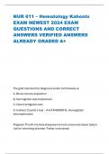 NUR 611 – Hematology Kahoots EXAM NEWEST 2024 EXAM QUESTIONS AND CORRECT ANSWERS VERIFIED ANSWERS ALREADY GRADED A+