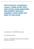 2024 Psychiatric rehabilitation chapter 1 EXAM LATEST 2024 - 2025 ACTUAL EXAM QUESTIONS AND CORRECT DETAILED ANSWERS | EVERYTHING YOU NEED TO PASS EXAM