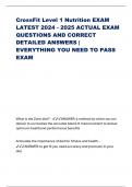 CrossFit Level 1 Nutrition EXAM LATEST 2024 - 2025 ACTUAL EXAM QUESTIONS AND CORRECT DETAILED ANSWERS | EVERYTHING YOU NEED TO PASS EXAM