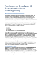 Grondslagen van de marketing H2: Strategieontwikkeling en marketingplanning 