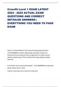 Crossfit Level 1 EXAM LATEST 2024 - 2025 ACTUAL EXAM QUESTIONS AND CORRECT DETAILED ANSWERS | EVERYTHING YOU NEED TO PASS EXAM