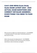 Cole’s EHS NEHA Exam Study Guide EXAM LATEST 2024 - 2025 ACTUAL EXAM QUESTIONS AND CORRECT DETAILED ANSWERS | EVERYTHING YOU NEED TO PASS EXAM