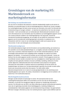 Grondslagen van de marketing H5: Marktonderzoek en marketinginformatie 