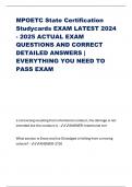 MPOETC State Certification Studycards EXAM LATEST 2024 - 2025 ACTUAL EXAM QUESTIONS AND CORRECT DETAILED ANSWERS | EVERYTHING YOU NEED TO PASS EXAM