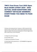 TNCC Final Exam Test 2022 Open Book EXAM LATEST 2024 - 2025 ACTUAL EXAM QUESTIONS AND CORRECT DETAILED ANSWERS | EVERYTHING YOU NEED TO PASS EXAM