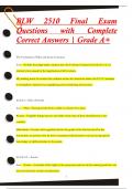 BLW 2510 Final Exam Questions with Complete  Correct Answers | Grade A+