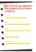 BLW 2510 IP Law Questions  with Complete Correct Answers  | Grade A+