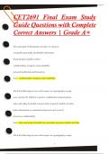 CET2691 Final Exam Study  Guide Questions with Complete  Correct Answers | Grade A+