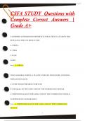 CSFA STUDY Questions with  Complete Correct Answers |  Grade A+