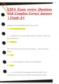 CSFA Exam review Questions  with Complete Correct Answers  | Grade A+