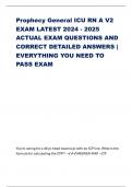 Prophecy General ICU RN A V2 EXAM LATEST 2024 - 2025 ACTUAL EXAM QUESTIONS AND CORRECT DETAILED ANSWERS | EVERYTHING YOU NEED TO PASS EXAM