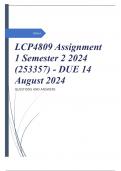 LCP4809 Assignment 1 Semester 2 2024 (253357) - DUE 14 August 2024