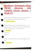 Healthcare Technologies Edapt  NR360 Questions with  Complete Correct Answers |  Grade A+