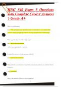 HNG 540 Exam 5 Questions  with Complete Correct Answers  | Grade A+